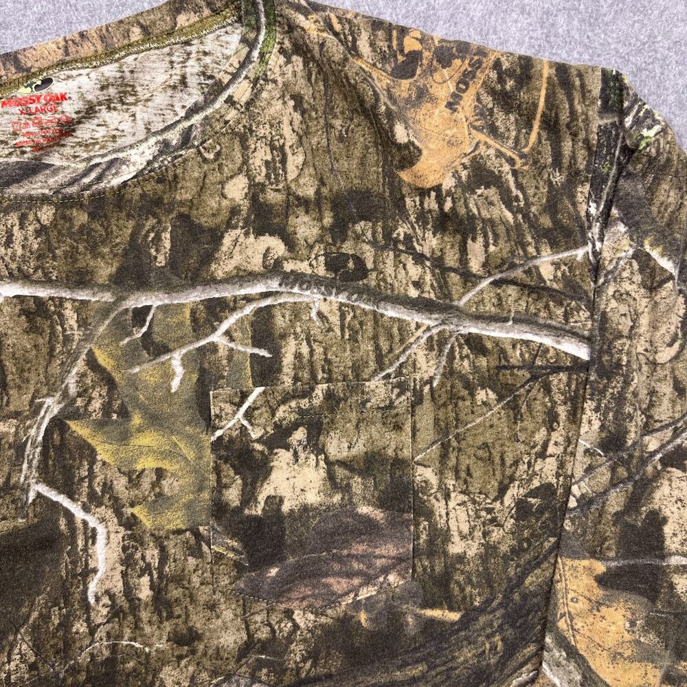 Mossy Oak Shirt Mens X-Large Brown Camouflage Long Sleeve Pocket - Picture 4 of 8